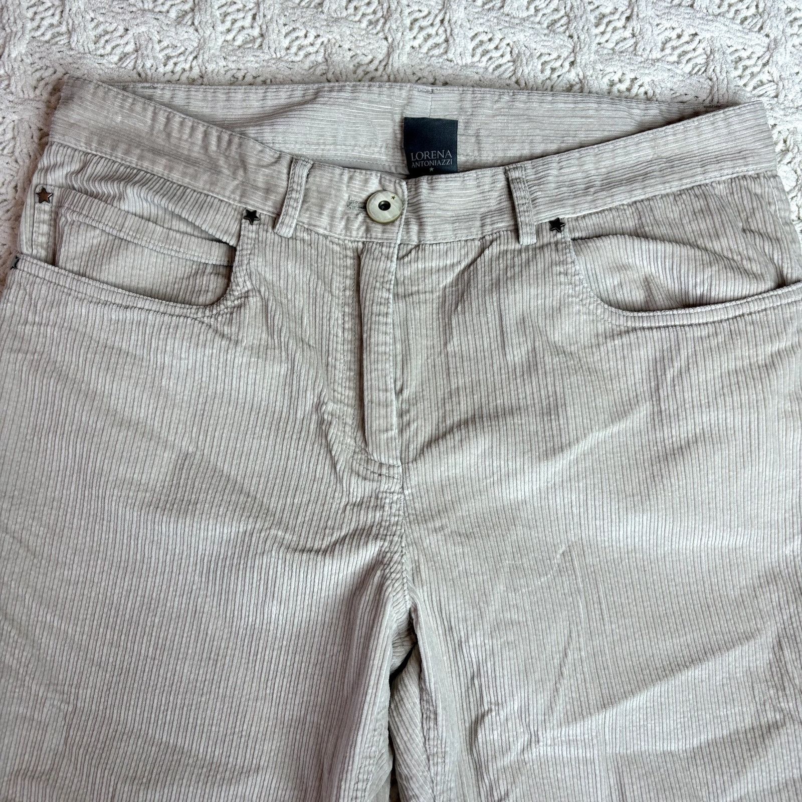Other Lorena Antoniazzi Women's Beige Corduroy Trousers Pants - Si Size 30" / US 8 / IT 44 - 2 Thumbnail