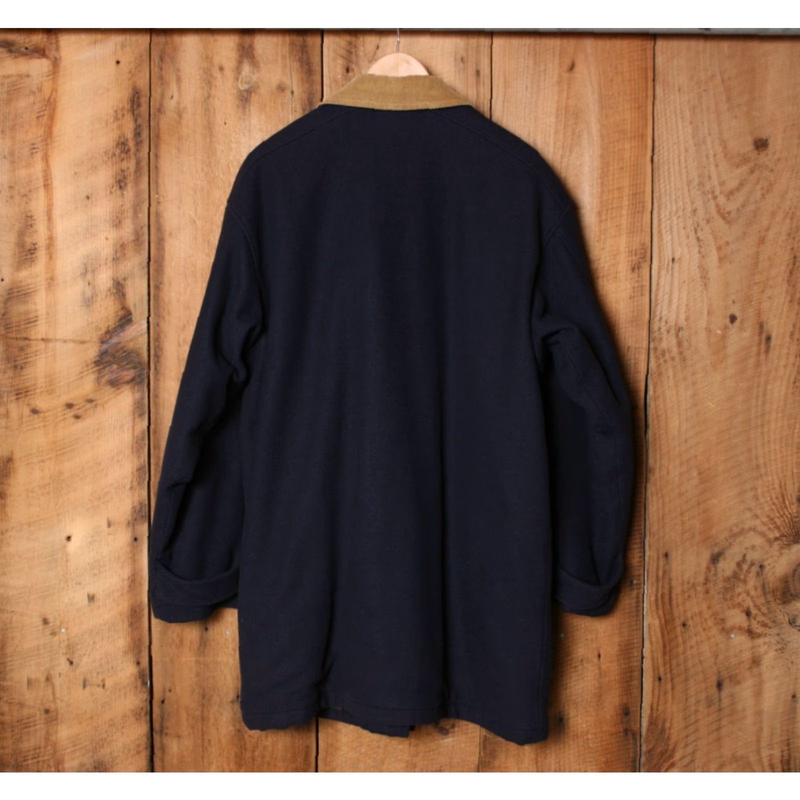 Lands' End VINTAGE Lands' End Navy Blue Wool Blend Plaid Lined Field Chore Coat Sz. L Men's Coat Size US L / EU 52-54 / 3 - 6 Thumbnail