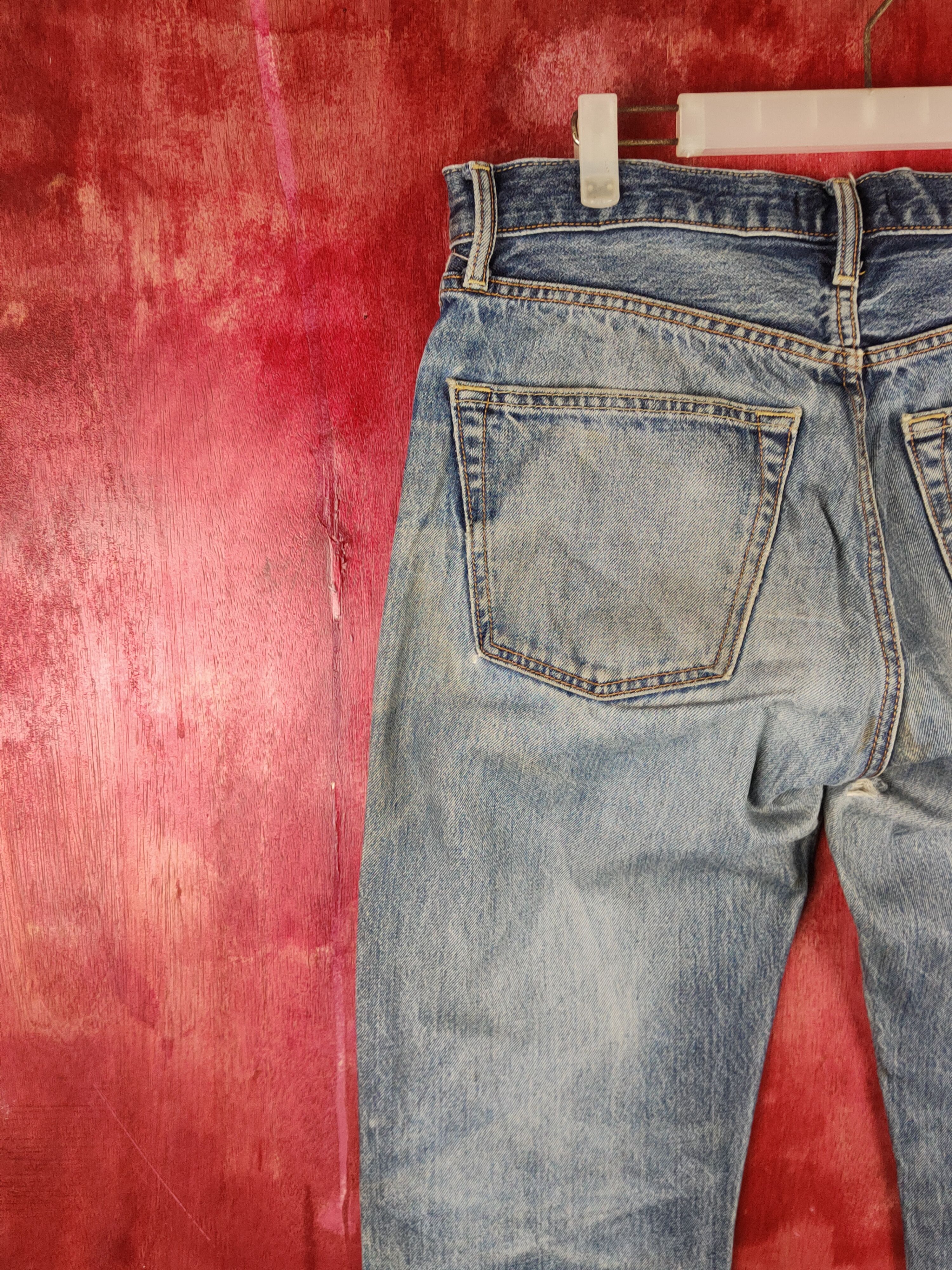 Japanese Brand Uniqlo Blue Faded Distressed Ripped Jeans #S1625 Size US 31 - 10 Thumbnail