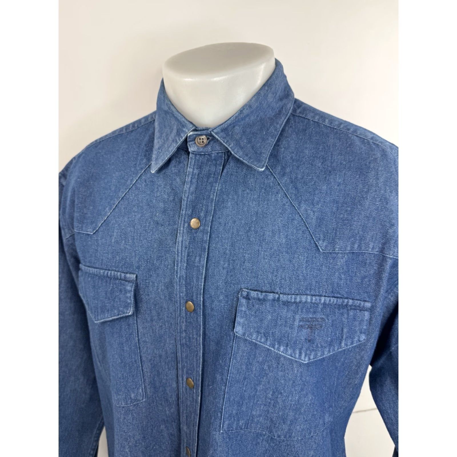Denime LUCCHESE Denim Western Metal Snap Mens XL Shirt Size US XL / EU 56 / 4 - 2 Thumbnail