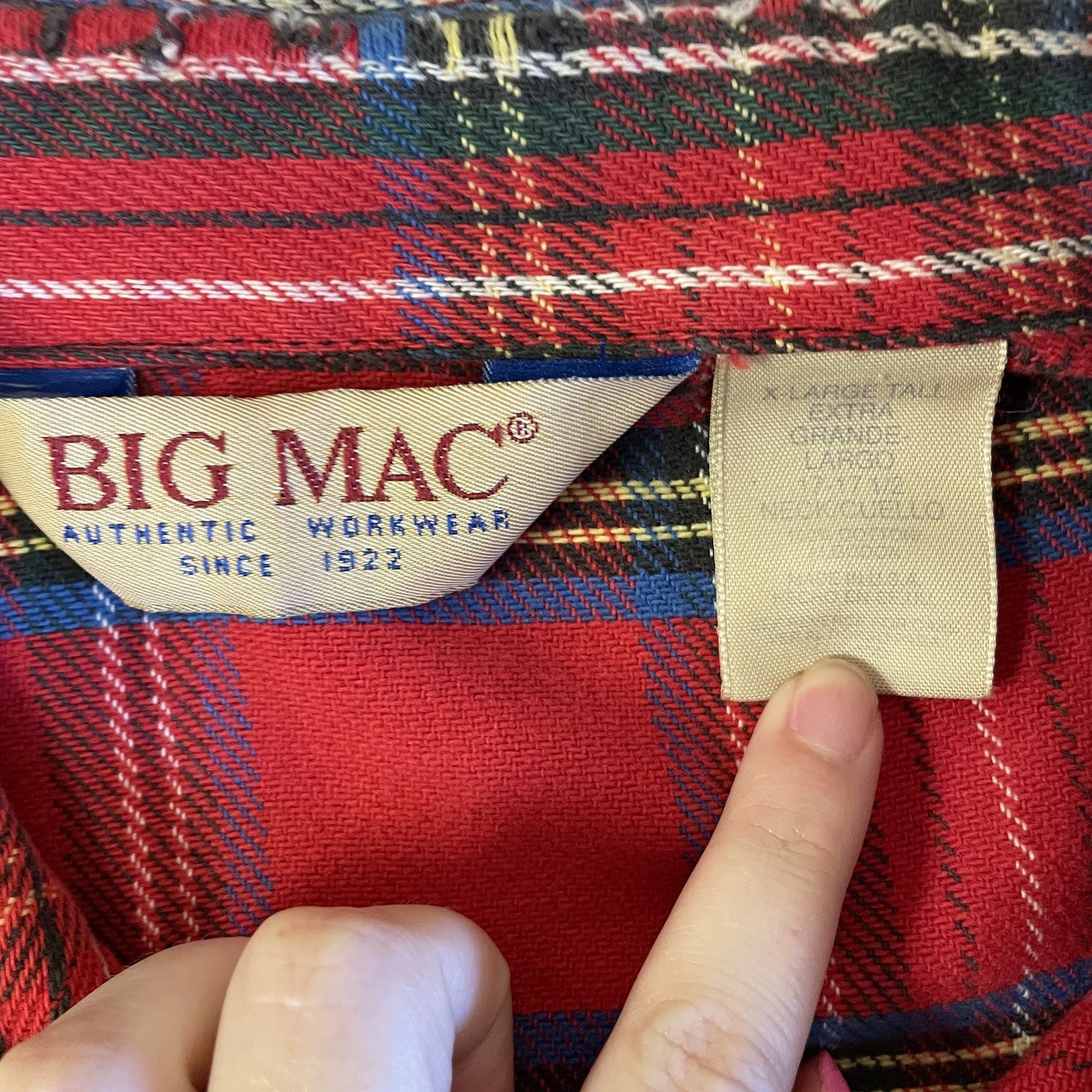 Big Mac Vtg Big Mac PLAID Mechanic WORK Shop WORK Hunting Shirt Size US XL / EU 56 / 4 - 5 Thumbnail