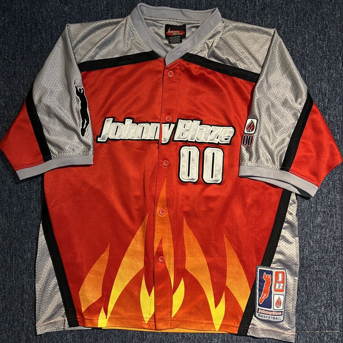 Other Vintage 90s Johnny Blaze Flame Jersey Size US XL / EU 56 / 4 - 1 Thumbnail