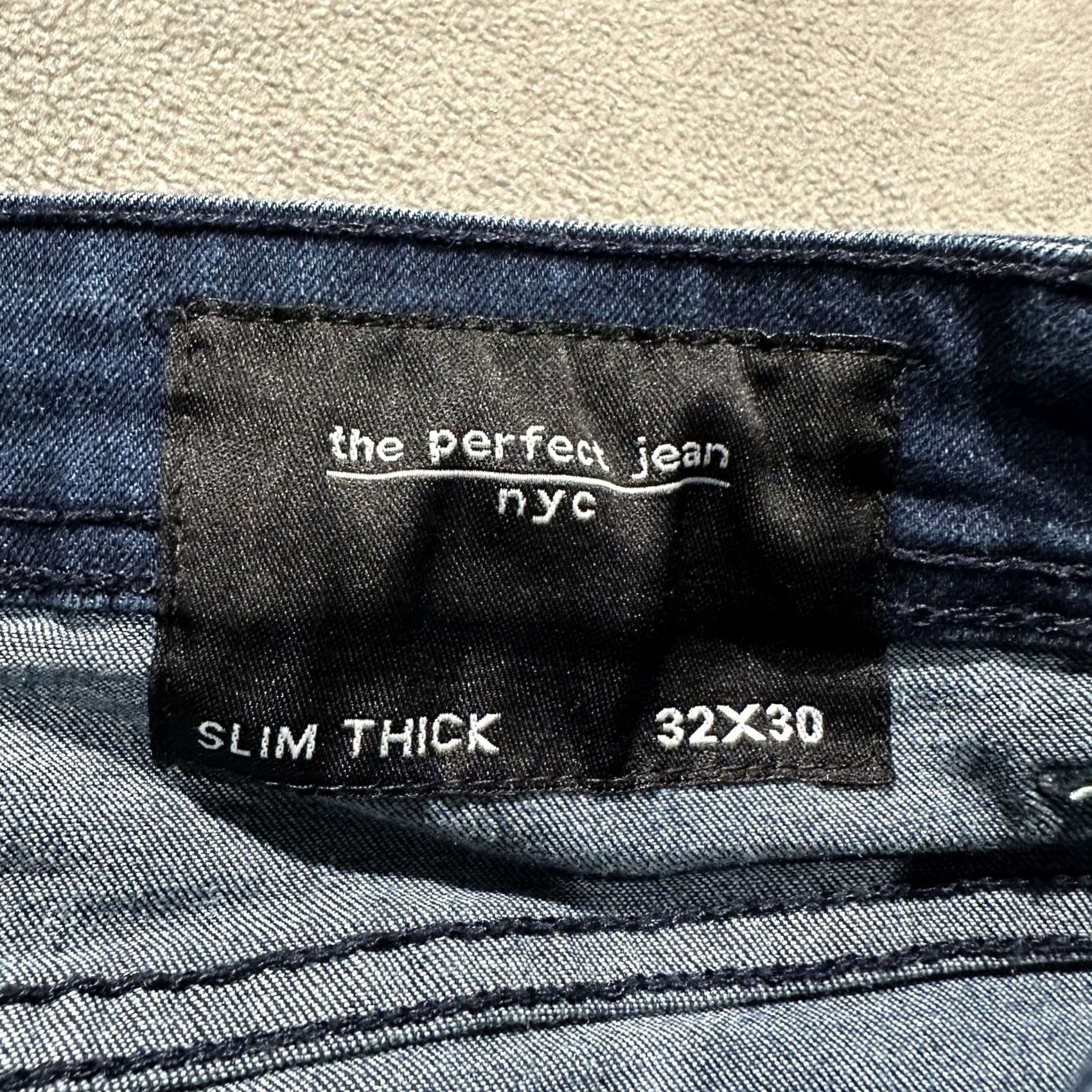 Denime the perfect jean NYC Jeans Mens 32x30 Blue Stretch Denim Slim Thick EUC Size US 32 / EU 48 - 3 Thumbnail