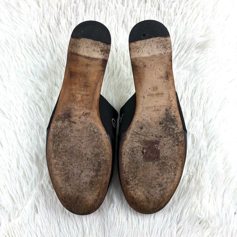 Givenchy Givenchy Black Lamb Leather Slippers Size US 5.5 / EU 38 - 6 Thumbnail