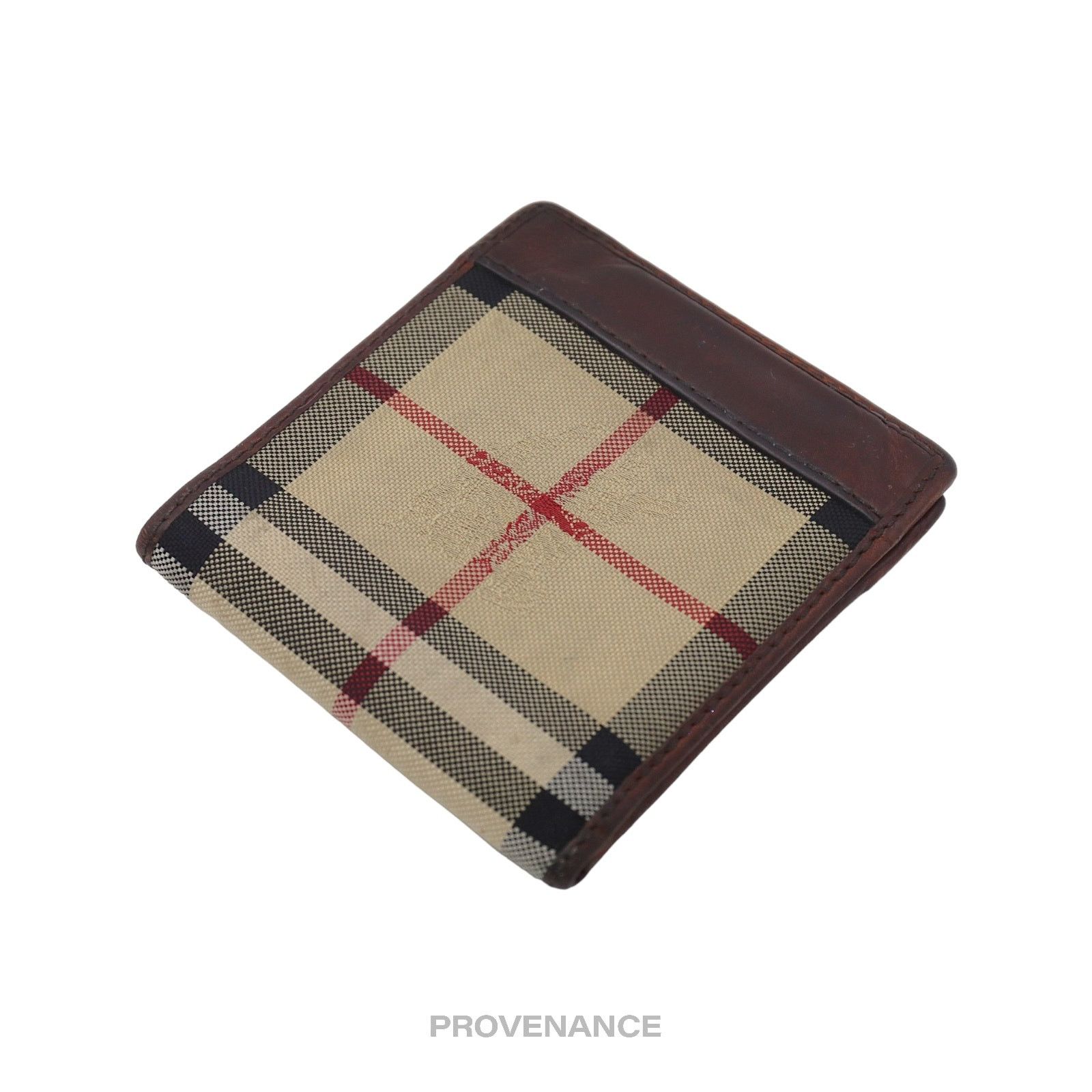 Burberry 🔴 Burberry Nova Check Canvas Bifold Wallet - Brown Size ONE SIZE - 5 Thumbnail