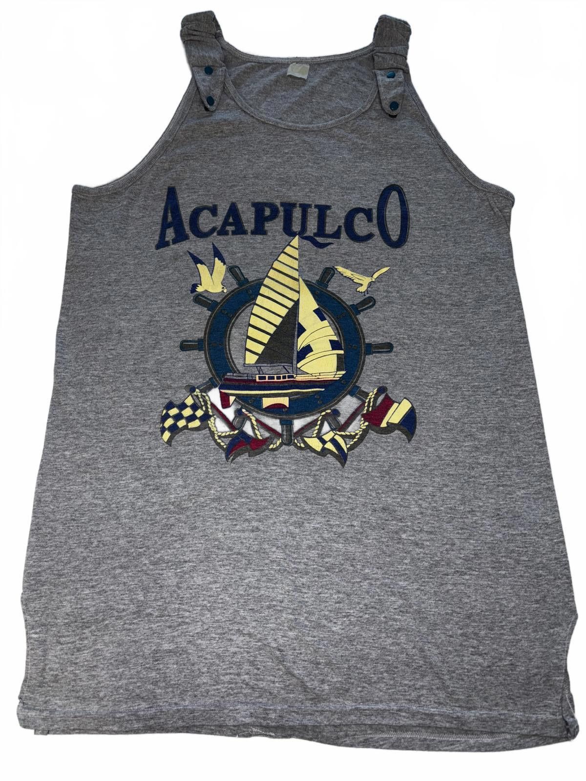 Designer Vintage Acapulco Graphic Tank Top - Nautical Design Size M / US 6-8 / IT 42-44 - 1 Thumbnail