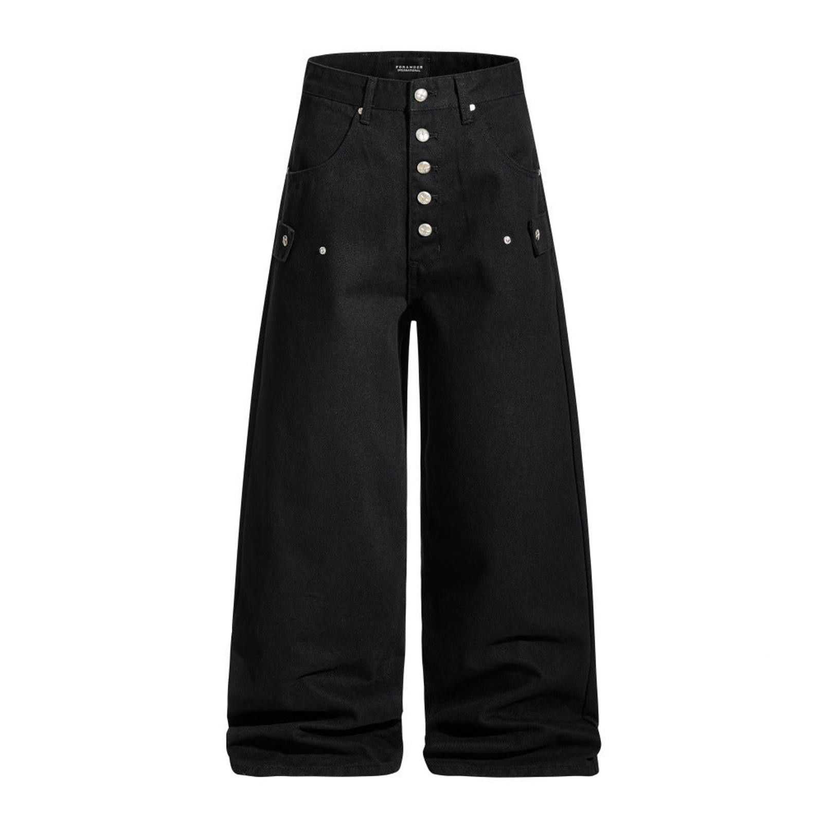Japanese Brand White Wide Leg Jeans, High Waist Button Fly Denim Pants Size US 30 / EU 46 - 5 Thumbnail