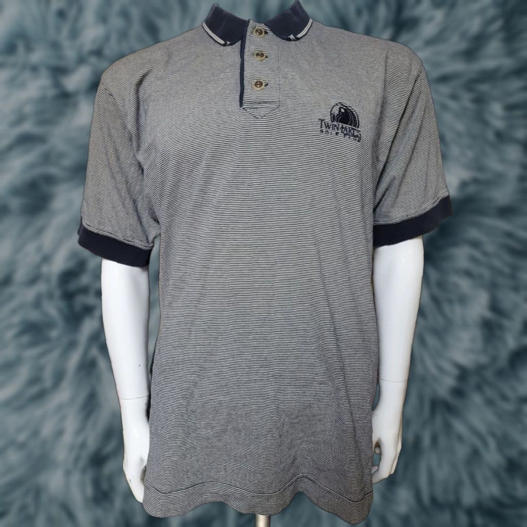Cutter & Buck Cutter & Buck Polo Shirt Striped Golf Twin Lakes Golf Club Design White 100% Cotton L Mens Size US L / EU 52-54 / 3 - 1 Thumbnail