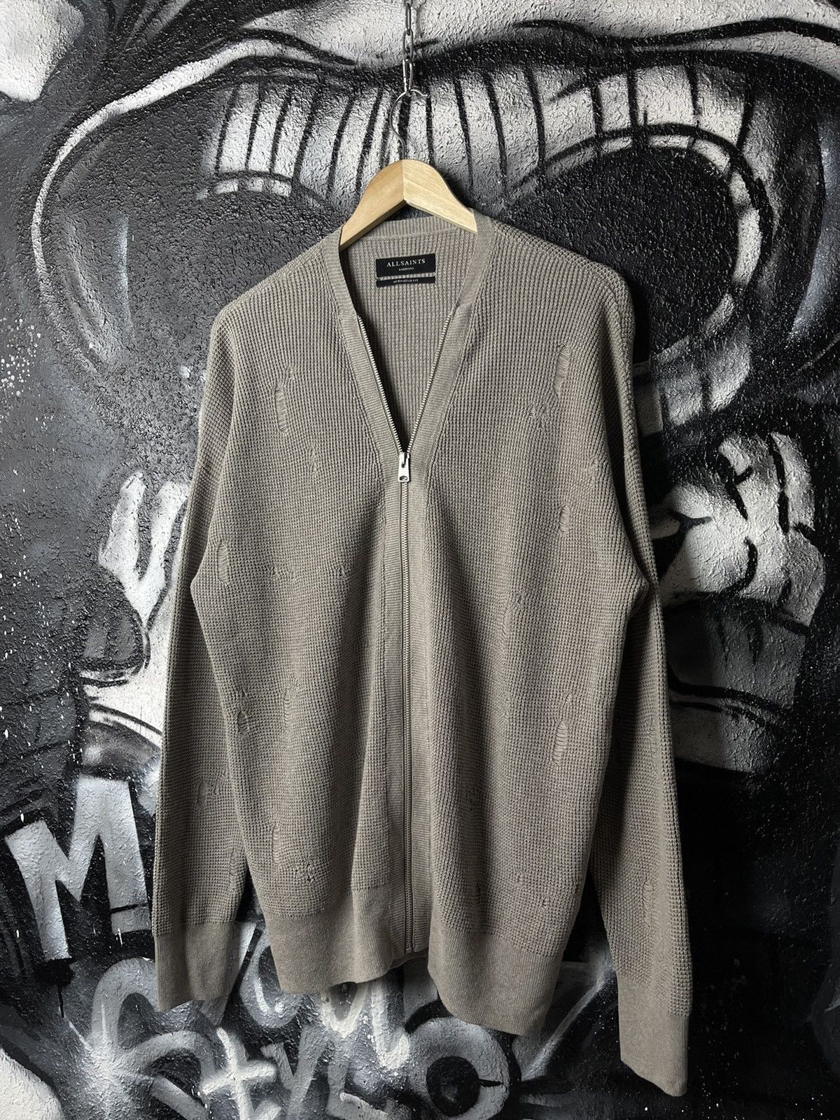 Allsaints Allsaints Forram Cardigan Distressed Full Zip Sweater Men’s Size US M / EU 48-50 / 2 - 1 Thumbnail