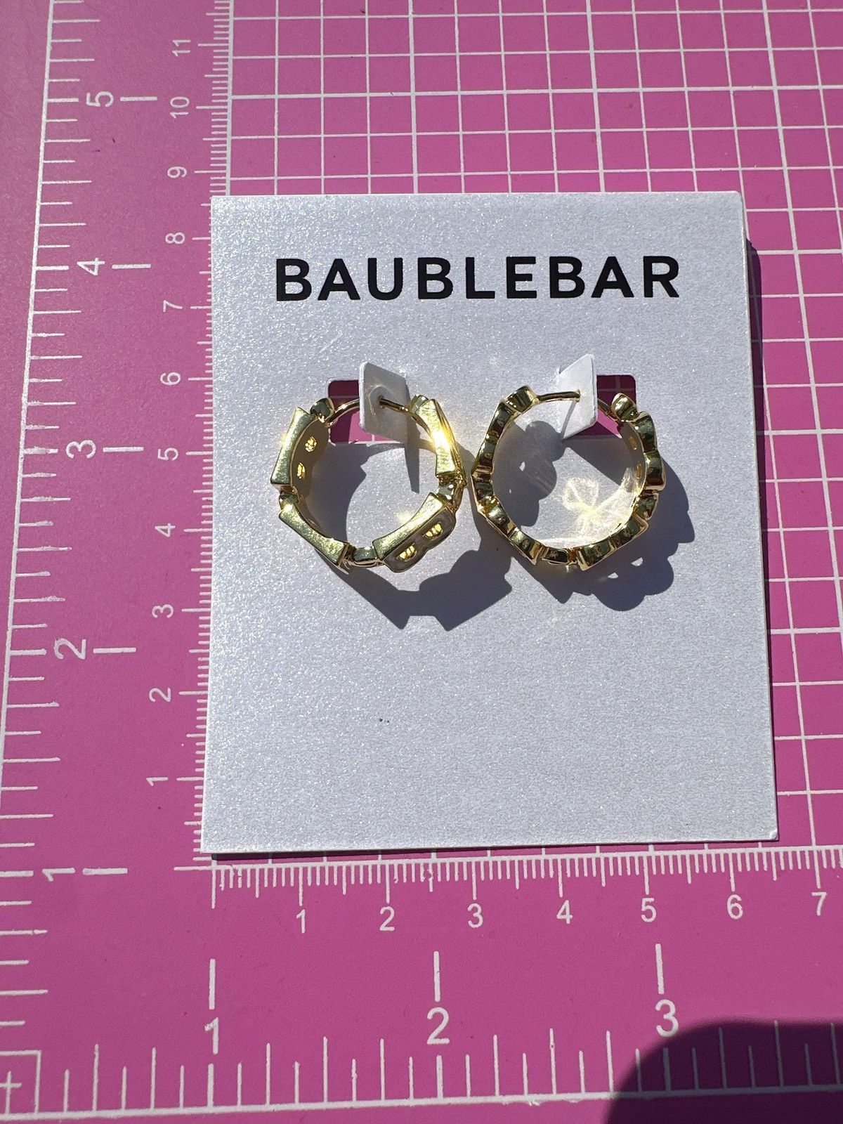 Designer BaubleBar multicolor letter B diamonds Gold Hoop clip on Size ONE SIZE - 10 Thumbnail