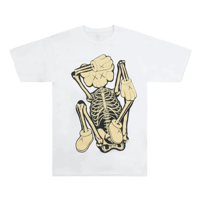 image of Kaws Skeleton New Fiction T-Shirt Bone in White, Men's (Size XL)