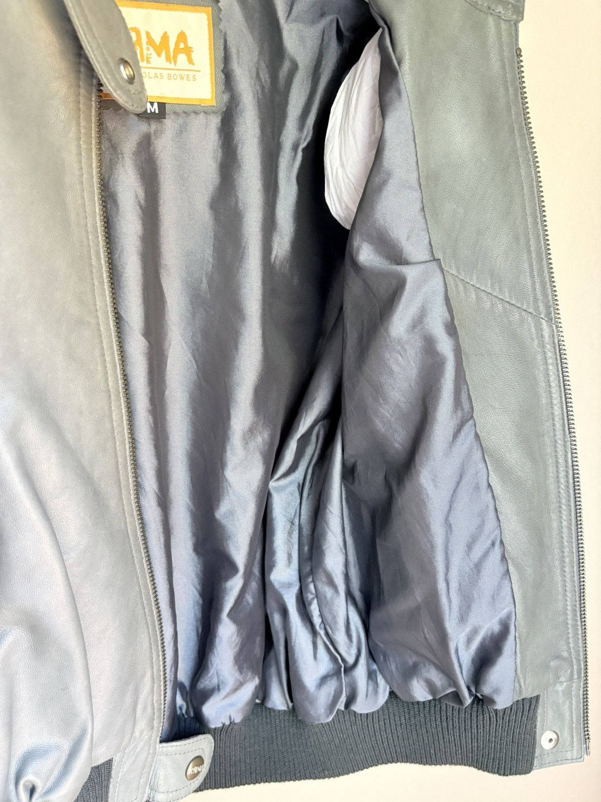 Other Vintage KRMA by Nicholas Bowes Bomber Leather Jacket Size M / US 6-8 / IT 42-44 - 12 Thumbnail