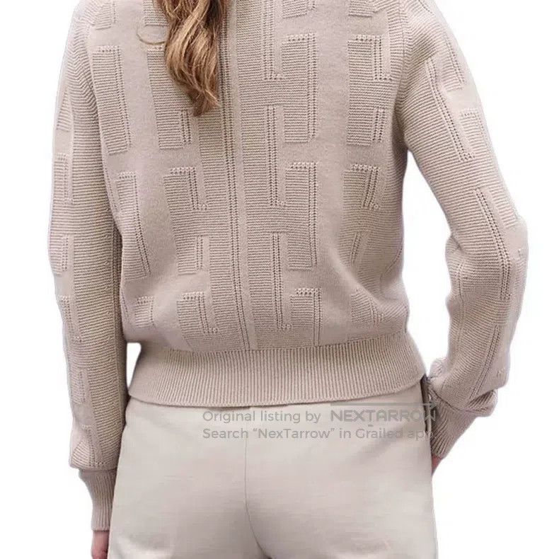 Hermes Hermes Light Brown All-Over Printed Knit Sweater Size XXS / US 00 / IT 34 - 4 Thumbnail