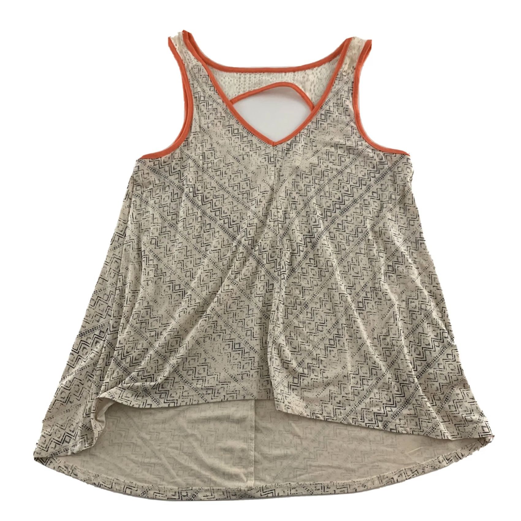 Other Others Follow Tank Top Sleeveless Aztec Open Back Women's Large Tan Orange VINTAGE Size L / US 10 / IT 46 - 2 Thumbnail