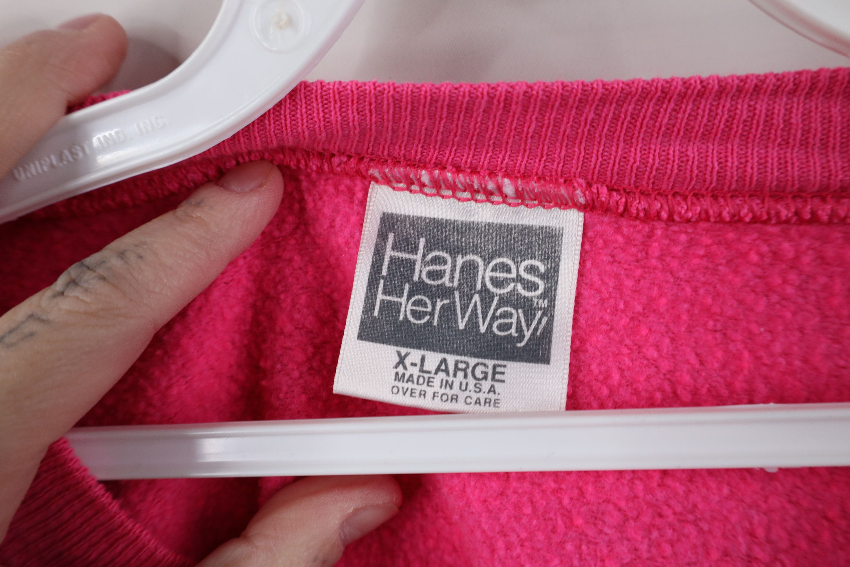 Vintage Vintage 80s 90s Streetwear Crewneck Sweatshirt Pink USA Size XL / US 12-14 / IT 48-50 - 4 Thumbnail