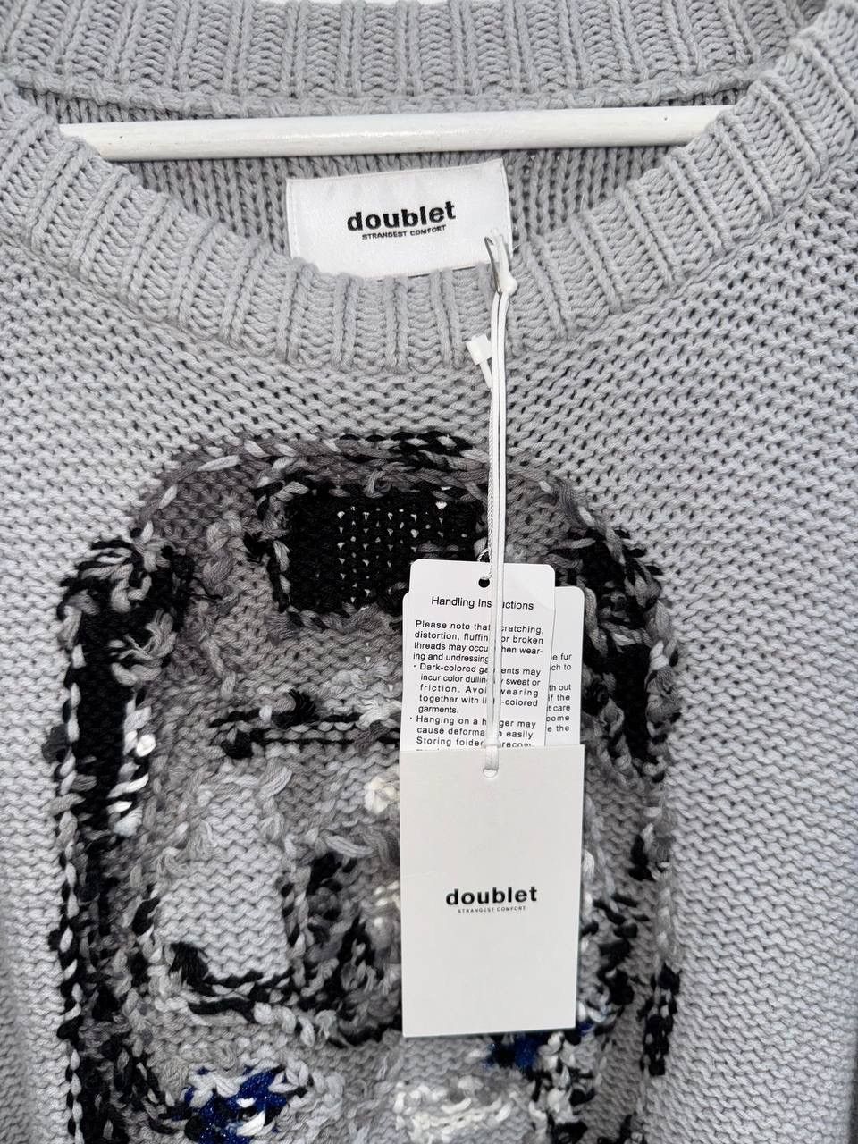 Doublet Reversible AI Hand knit cotton jacquard sweater Size US L / EU 52-54 / 3 - 8 Thumbnail