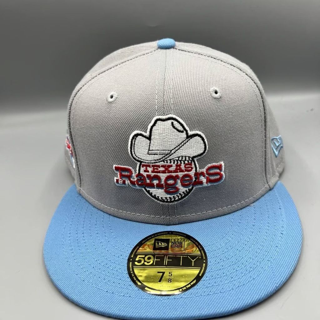 New Era Texas Rangers Hat Men 7 5/8 59Fifty New Era MLB Fitted Cap Size ONE SIZE - 2 Thumbnail