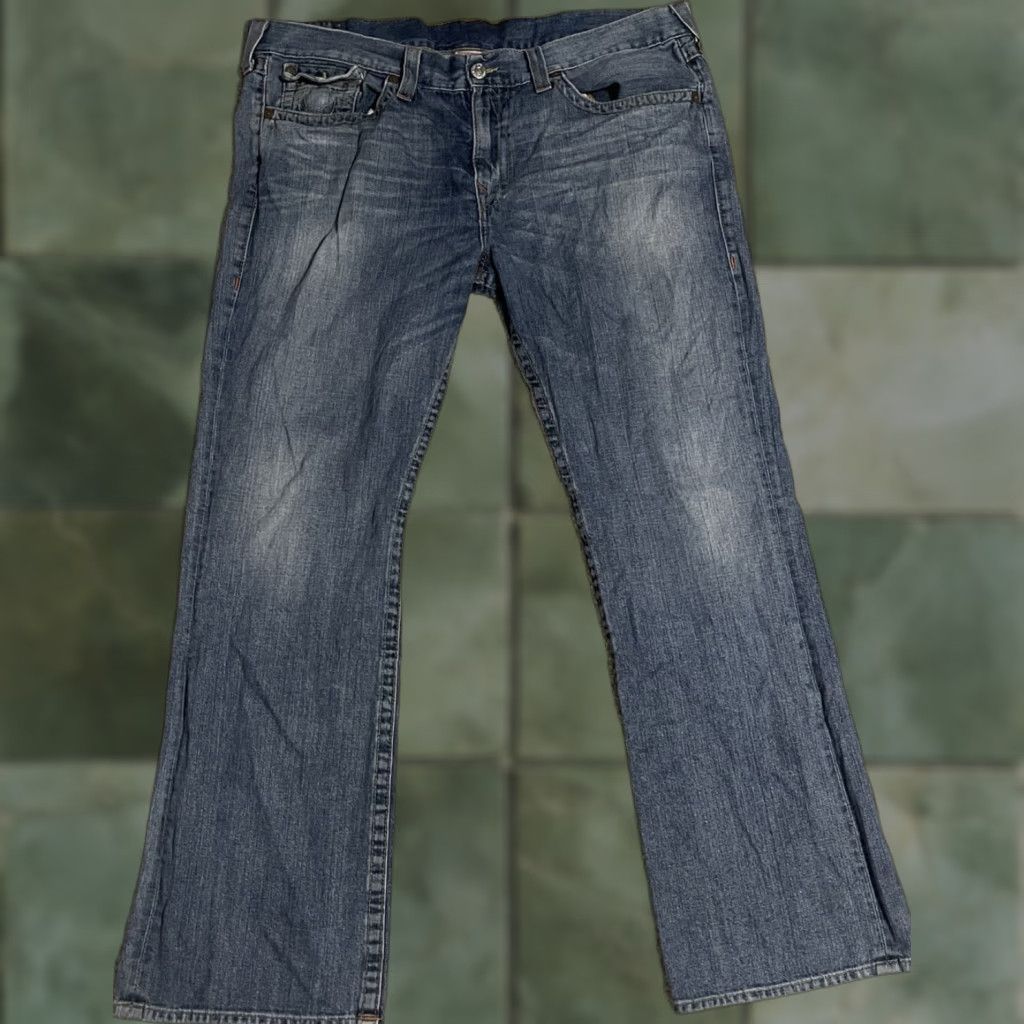 True Religion True Religion Billy Men’s Jeans Blue USA Made Size 42x33 Denim 5-Pocket Design Belt Loops Button Stitched Vintage No Size US 42 / EU 58 - 1 Thumbnail