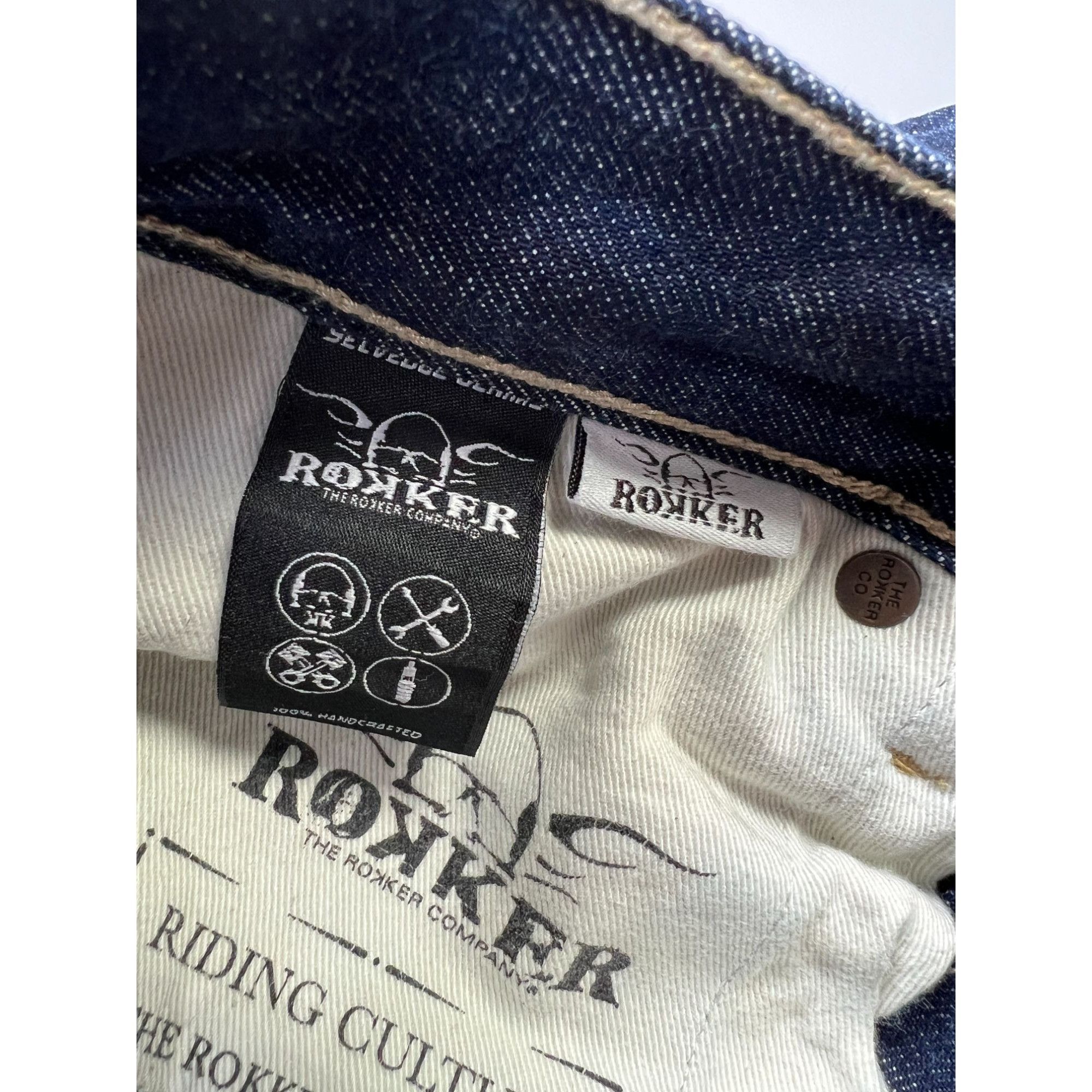 THE ROKKER COMPANY Rokker Raw Premium Selvedge Denim Jeans Pants (Y0933) Size US 31 - 12 Thumbnail