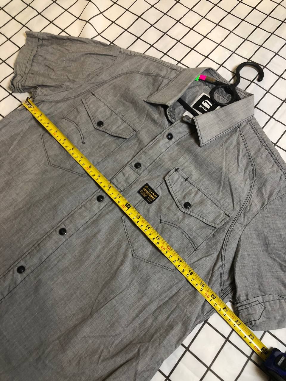 G-Star G Star Raw Men's Midnight Piping Check Shirt Short Sleeve Size US XL / EU 56 / 4 - 6 Thumbnail