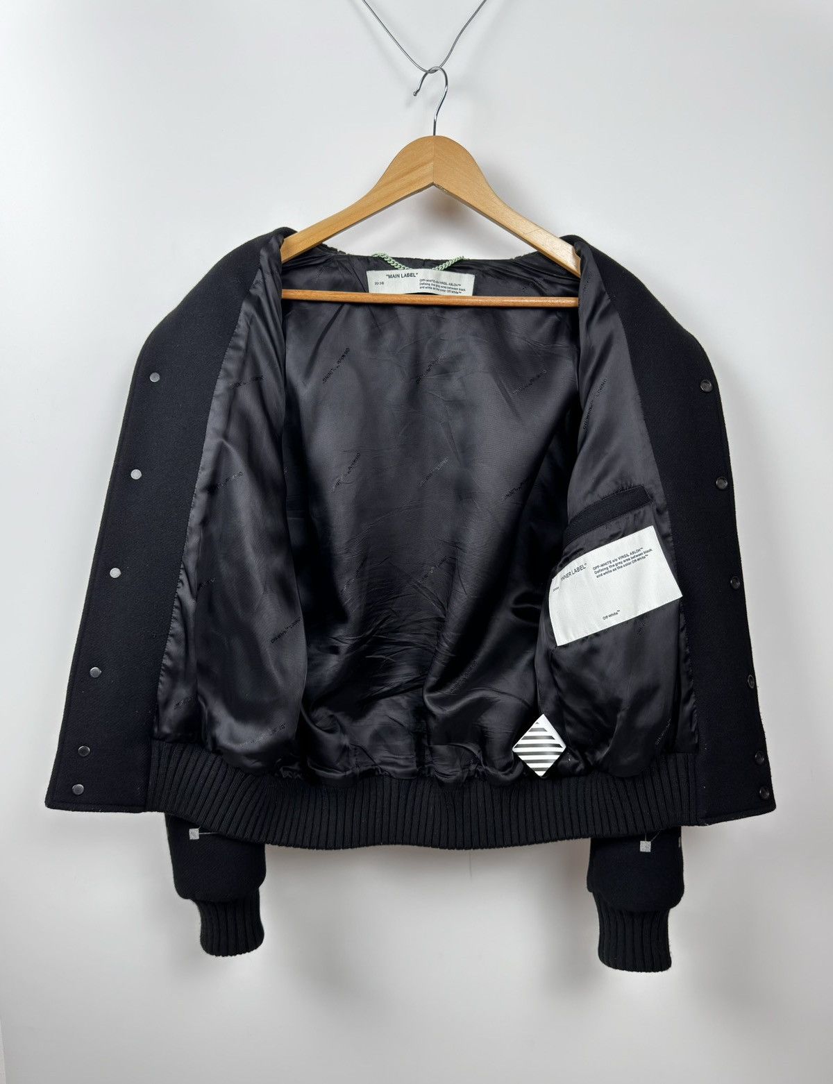 Off-White Off-White Logo Varsity Virgin Wool Jacket Size US M / EU 48-50 / 2 - 10 Thumbnail