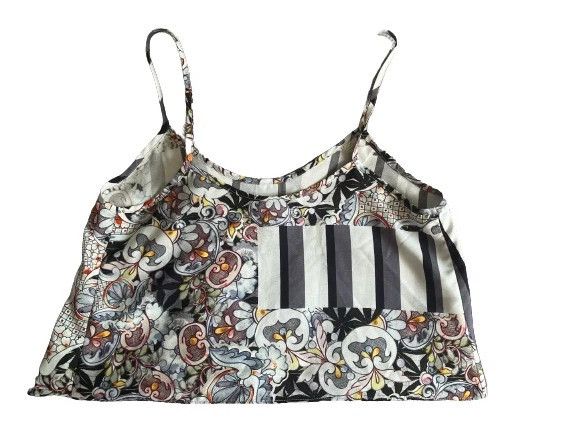 Other Vintage Y2K style sleveless crop top floral stripes summer Size S / US 4 / IT 40 - 2 Thumbnail