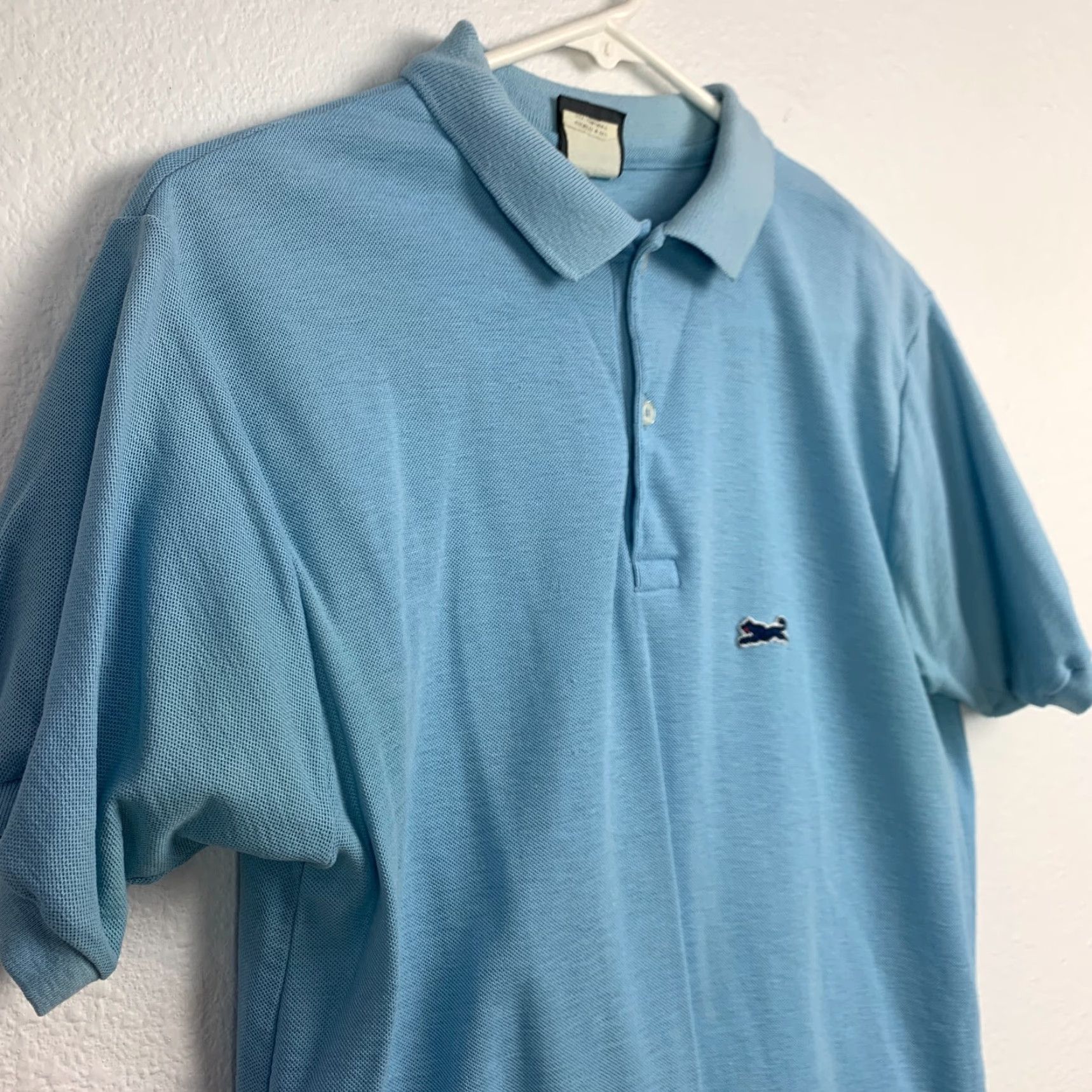 Vintage VINTAGE Le Tigre Polo Shirt Blue 80s Pique Short Sleeve Button-Down Collar Medium Mens Polo Shirt Size US M / EU 48-50 / 2 - 2 Thumbnail