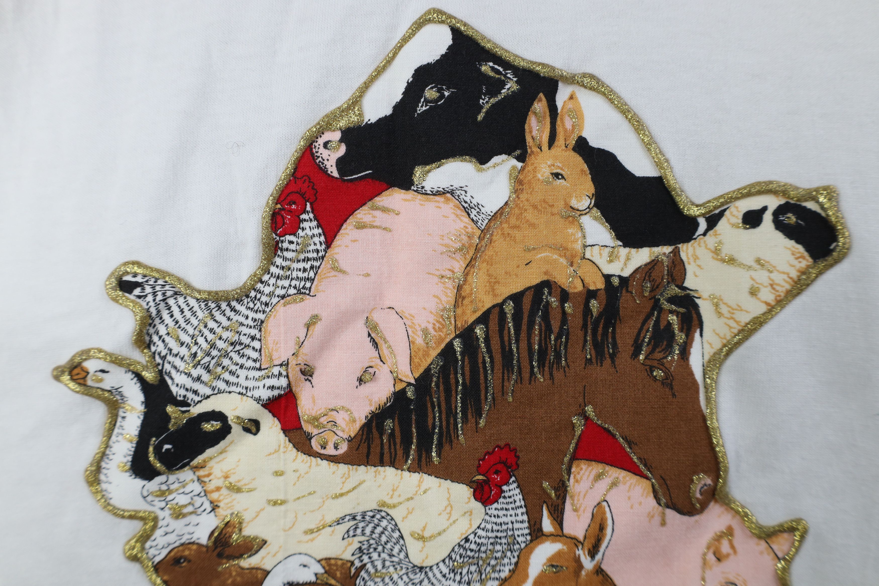 Vintage Vintage 90s Streetwear Glitter Farmhouse Animals T-Shirt Size XL / US 12-14 / IT 48-50 - 5 Thumbnail