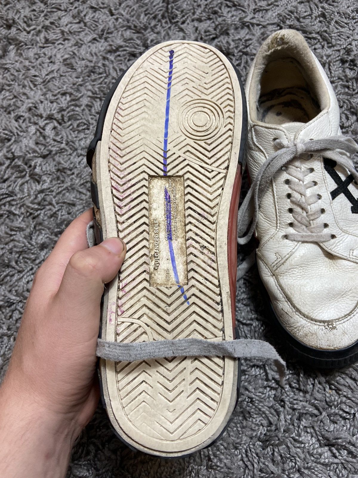 Designer × Off-White Off-White Vulcanized Low-Top Sneakers White/Black Size 41 Size US 8.5 / EU 41-42 - 6 Thumbnail