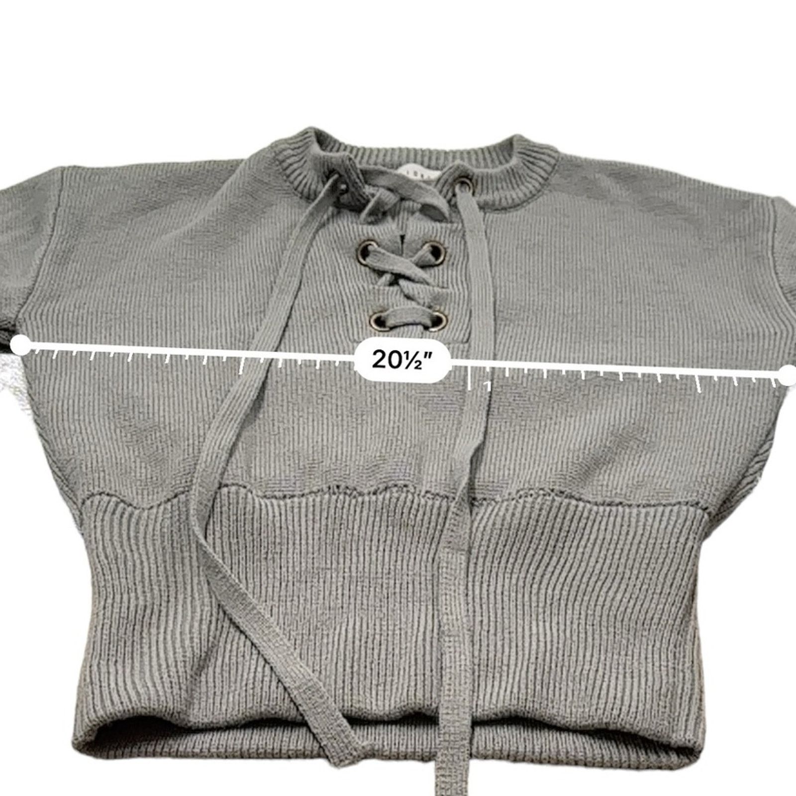 Lioness Lioness Gray Chunky Lace Up Knit Long Sleeve Sweater Sz S Size M / US 6-8 / IT 42-44 - 10 Thumbnail
