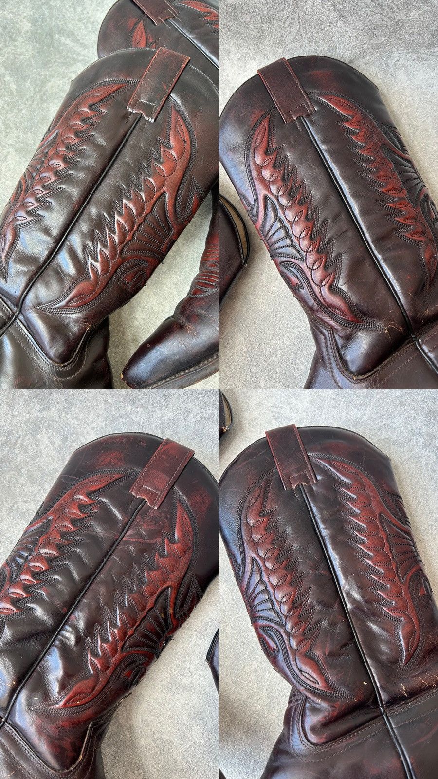 Sendra Sendra Western Cowboy Burgundy Leather Boots Size US 8 / EU 41 - 15 Thumbnail