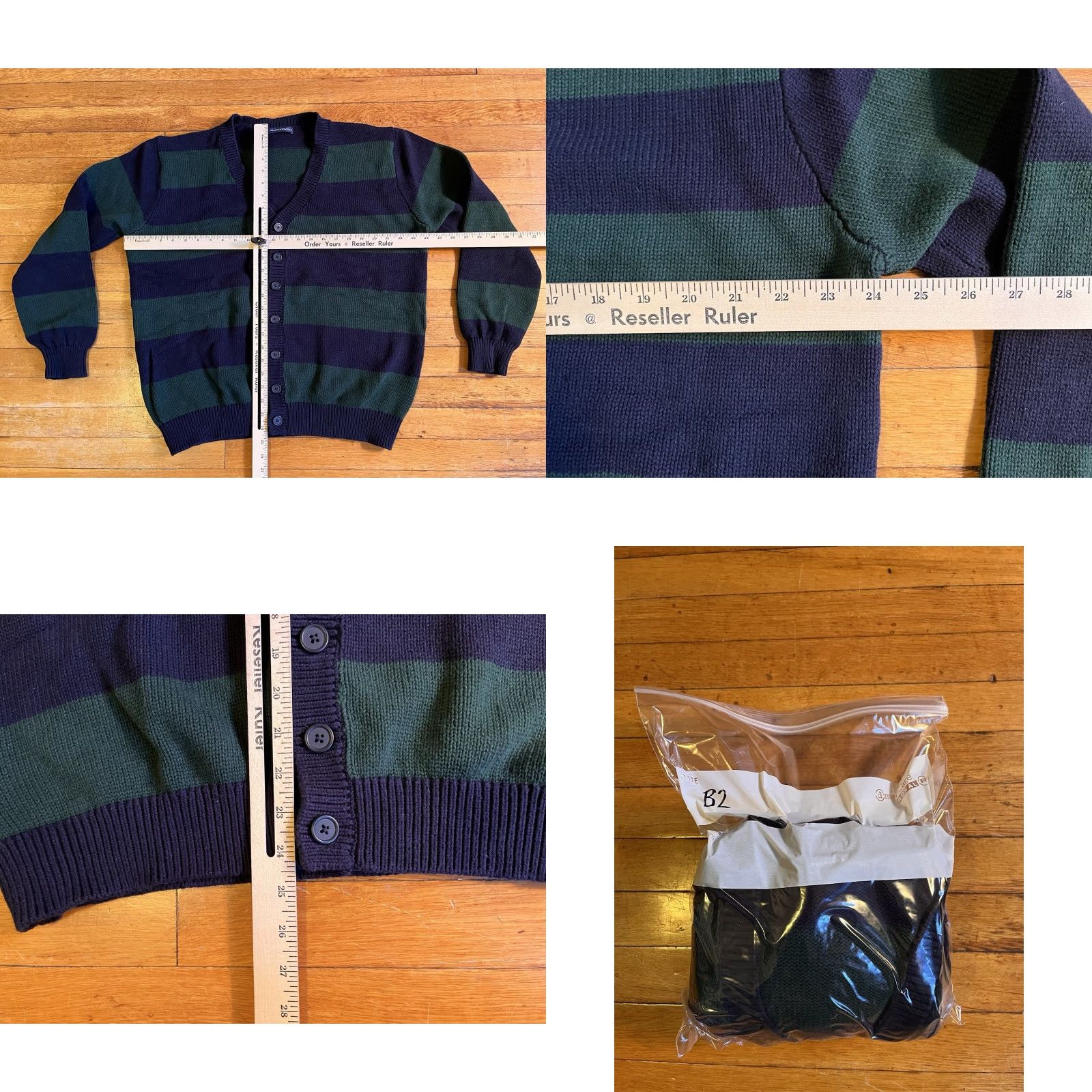 Brandy Melville VINTAGE Brandy Melville Cardigan Sweater Women’s XL Blue Green Striped Size XL / US 12-14 / IT 48-50 - 8 Thumbnail