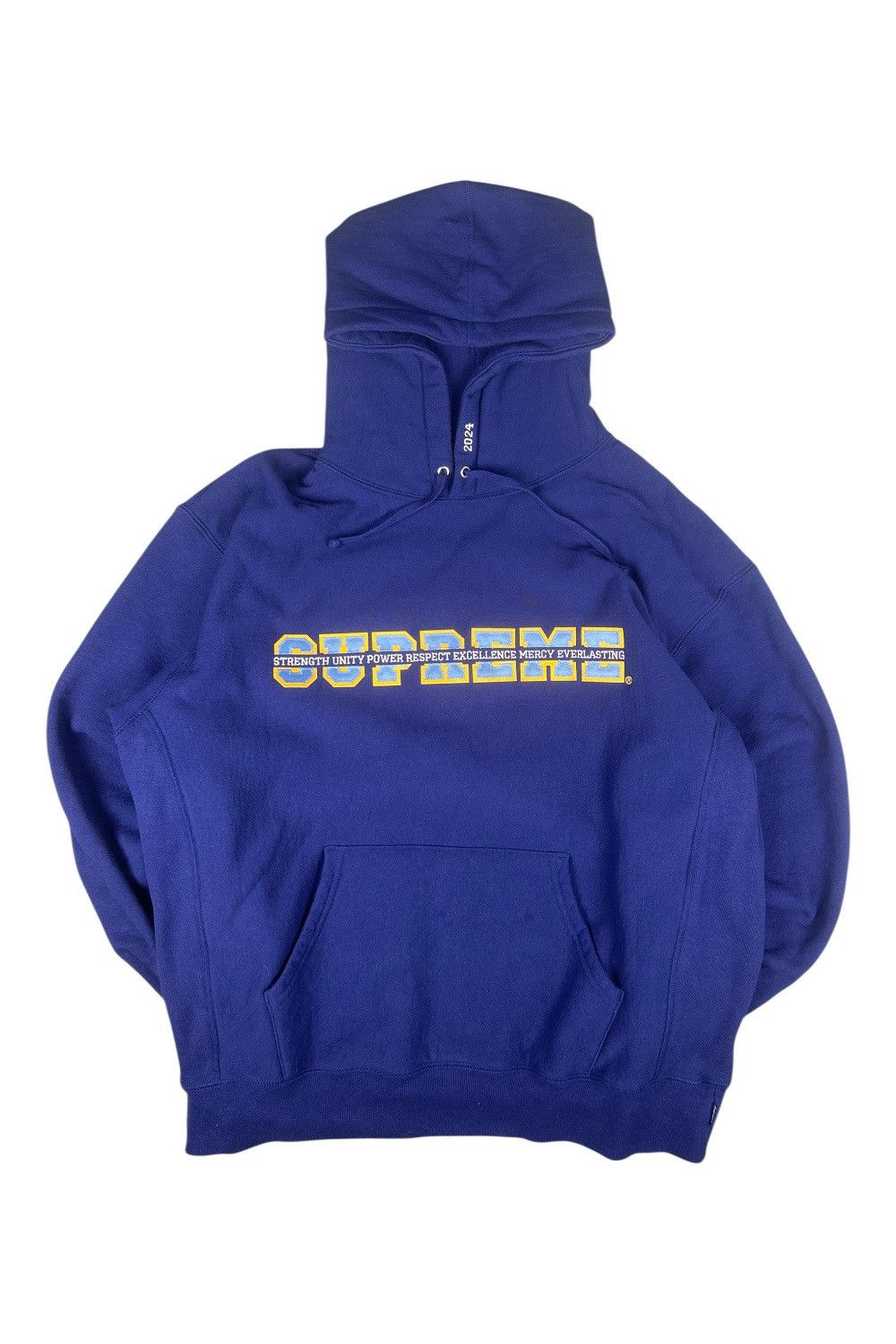 Supreme Supreme Collegiate Blue Hoodie 2024 - Size L Size US L / EU 52-54 / 3 - 1 Thumbnail
