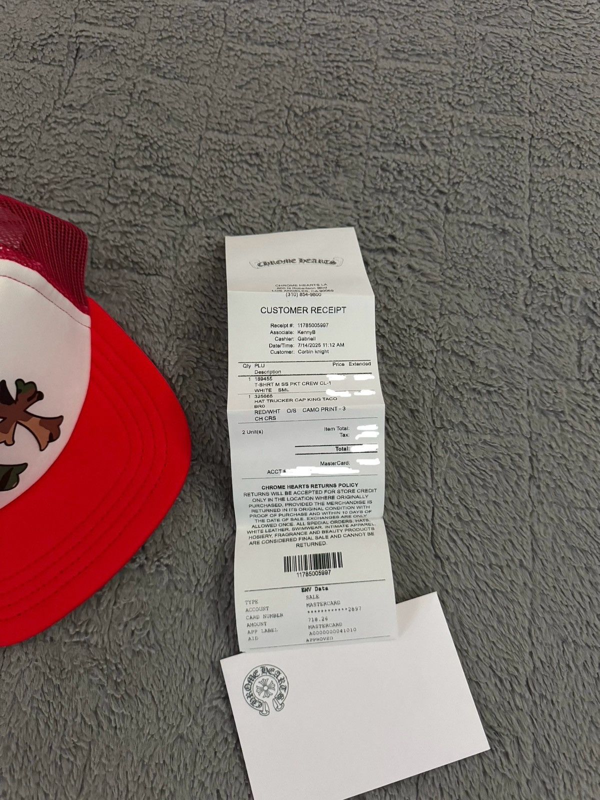 Chrome Hearts Chrome Hearts Camo Triple Cross Cemetery Red Trucker Hat ❤️🤍 Size ONE SIZE - 9 Thumbnail
