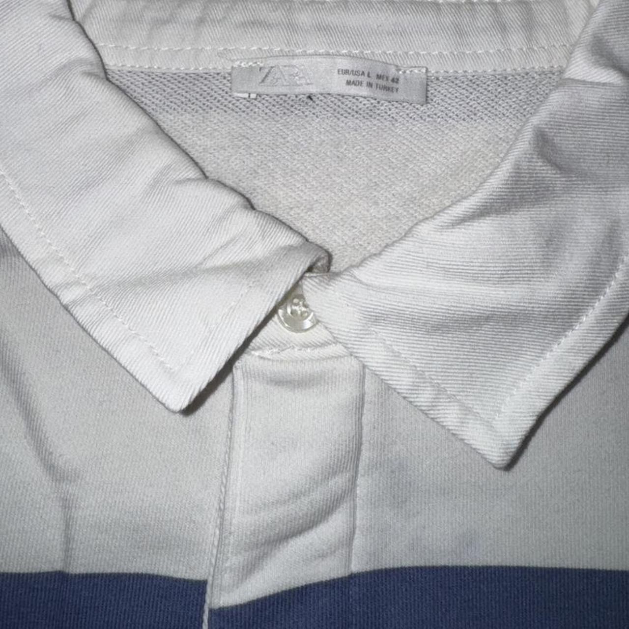 Zara ZARA WHITE AND BLUE STRIPPED RUGBY SHIRT Size US L / EU 52-54 / 3 - 2 Thumbnail