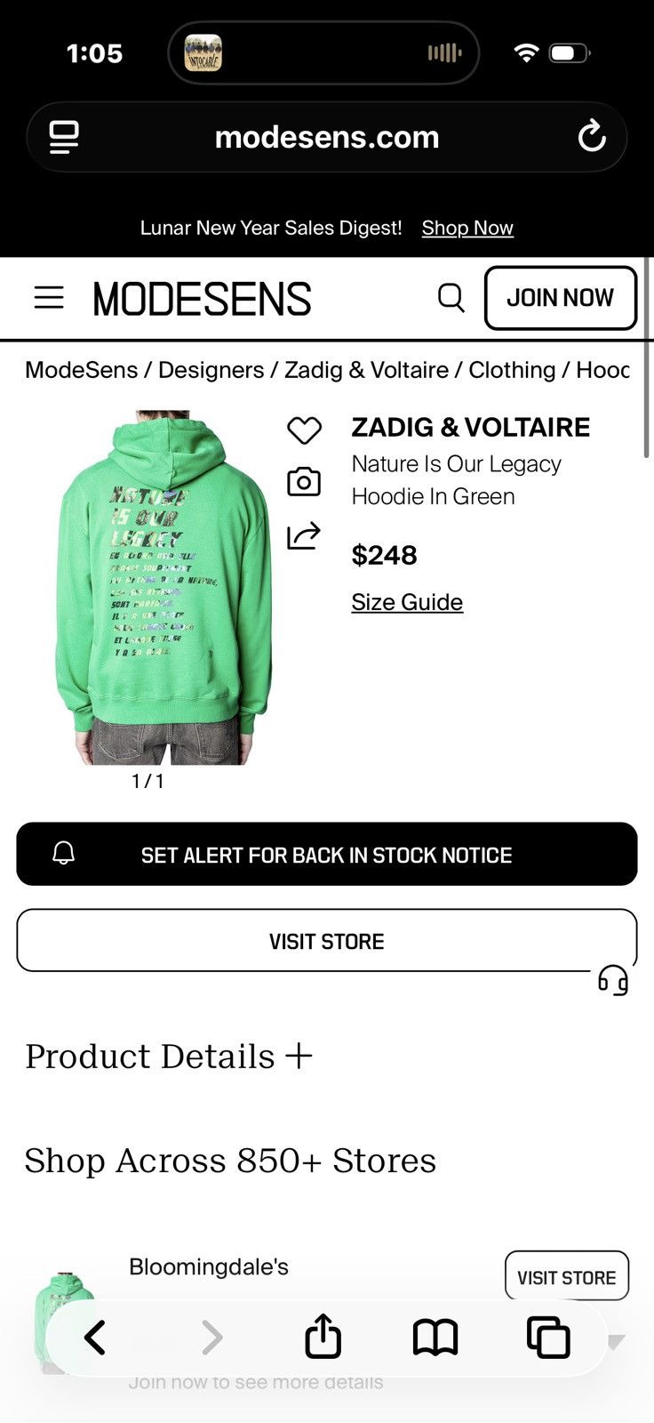 Zadig & Voltaire Zadig & Volitaire Size US M / EU 48-50 / 2 - 5 Thumbnail