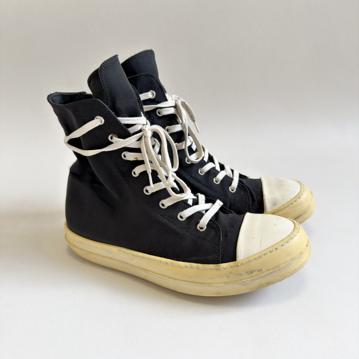 Rick Owens Drkshdw Yellow Sole Black Nylon Ramones Sneakers Size US 8 / EU 41 - 2 Thumbnail