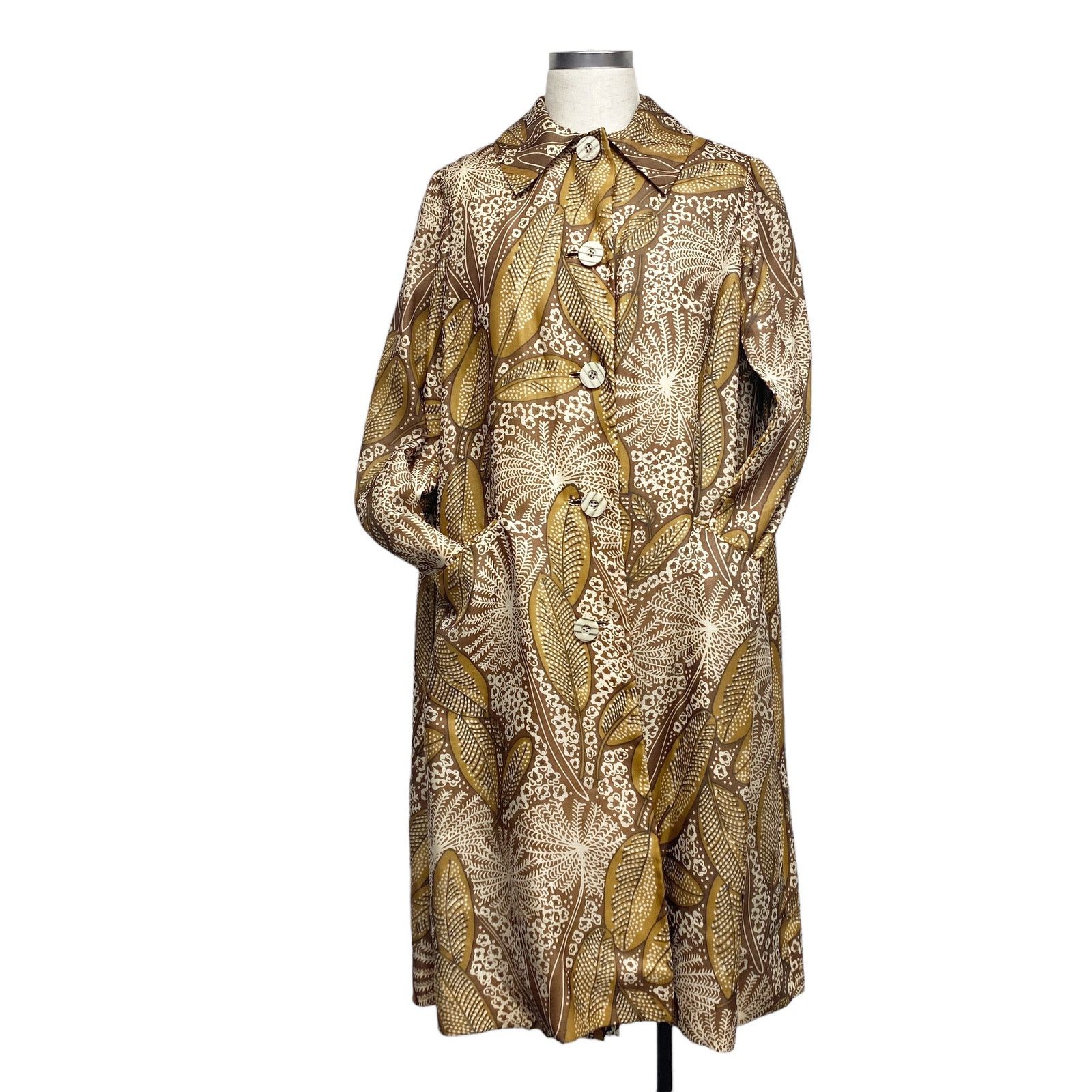 Vintage Vintage Ruth McCulloch Brown Printed 4 Piece Skirt Set Size 36" / US 14 / IT 50 - 2 Thumbnail