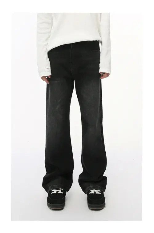 Japanese Brand × Jean Vintage flared black and grey washed denim trousers Size US 33 - 2 Thumbnail