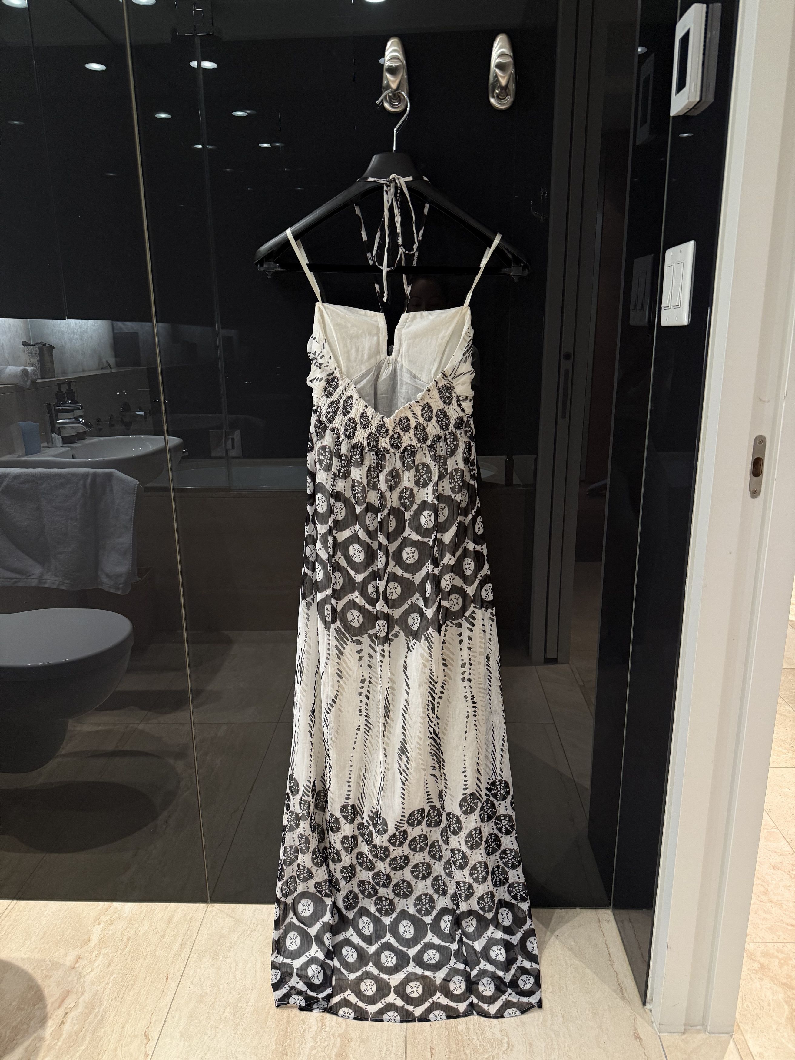 Bcbgmaxazria strapless babydoll dress (black/white/purple) Size S / US 4 / IT 40 - 2 Thumbnail
