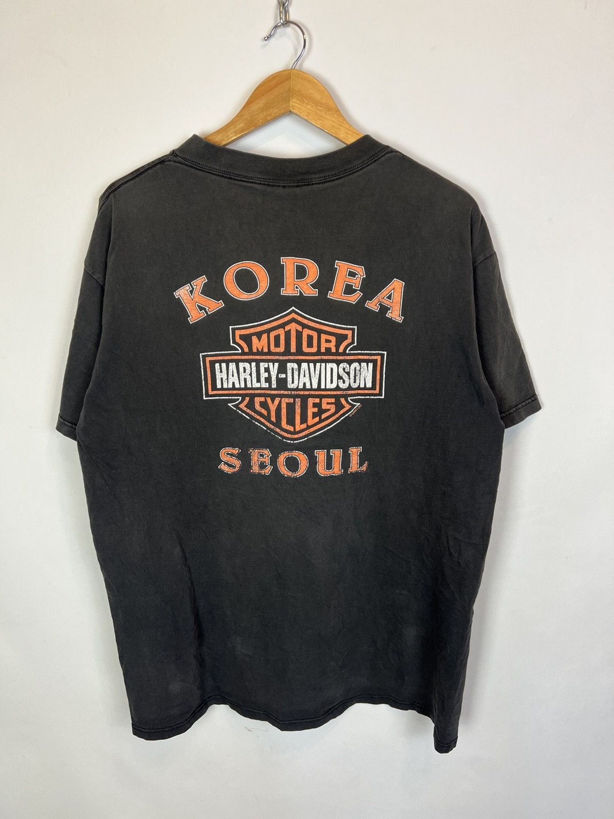 Harley Davidson Vintage Harley Davidson 1999 made in USA Seoul korea t shirt Size US XL / EU 56 / 4 - 3 Thumbnail