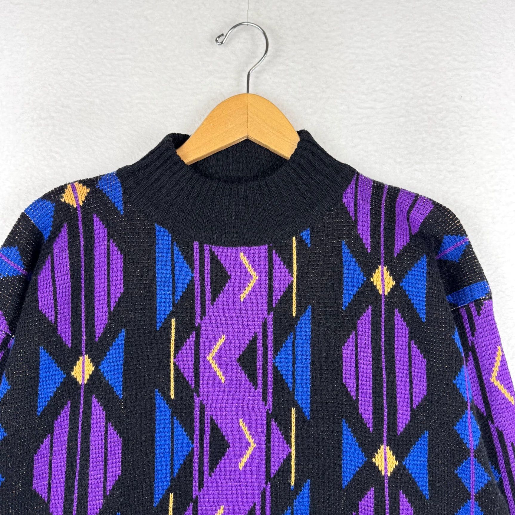 Vintage VINTAGE Kaelin Wool Blend Retro Geometric Purple Sweatshirt Adult Large 80s 90s Long Sleeve Mens Size US L / EU 52-54 / 3 - 2 Thumbnail