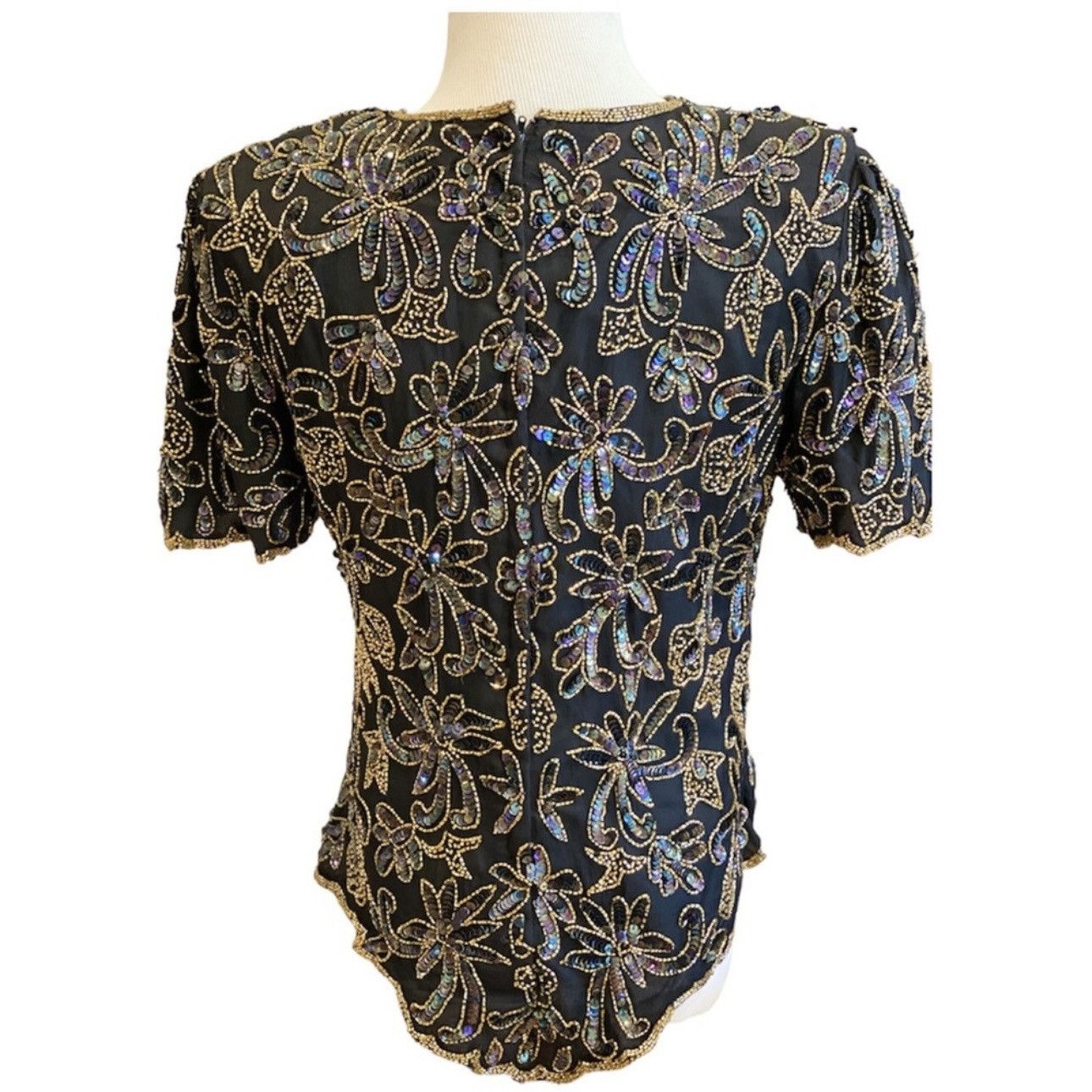 Vintage Vintage Sequin Beaded Top Formal Wedding Party S Size S / US 4 / IT 40 - 3 Thumbnail