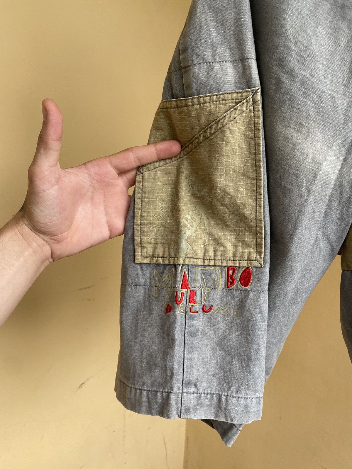 Mambo × Vintage Rare! Vintage 1990’s Mambo Night Voltage Cargo Shorts Size US 32 / EU 48 - 8 Thumbnail