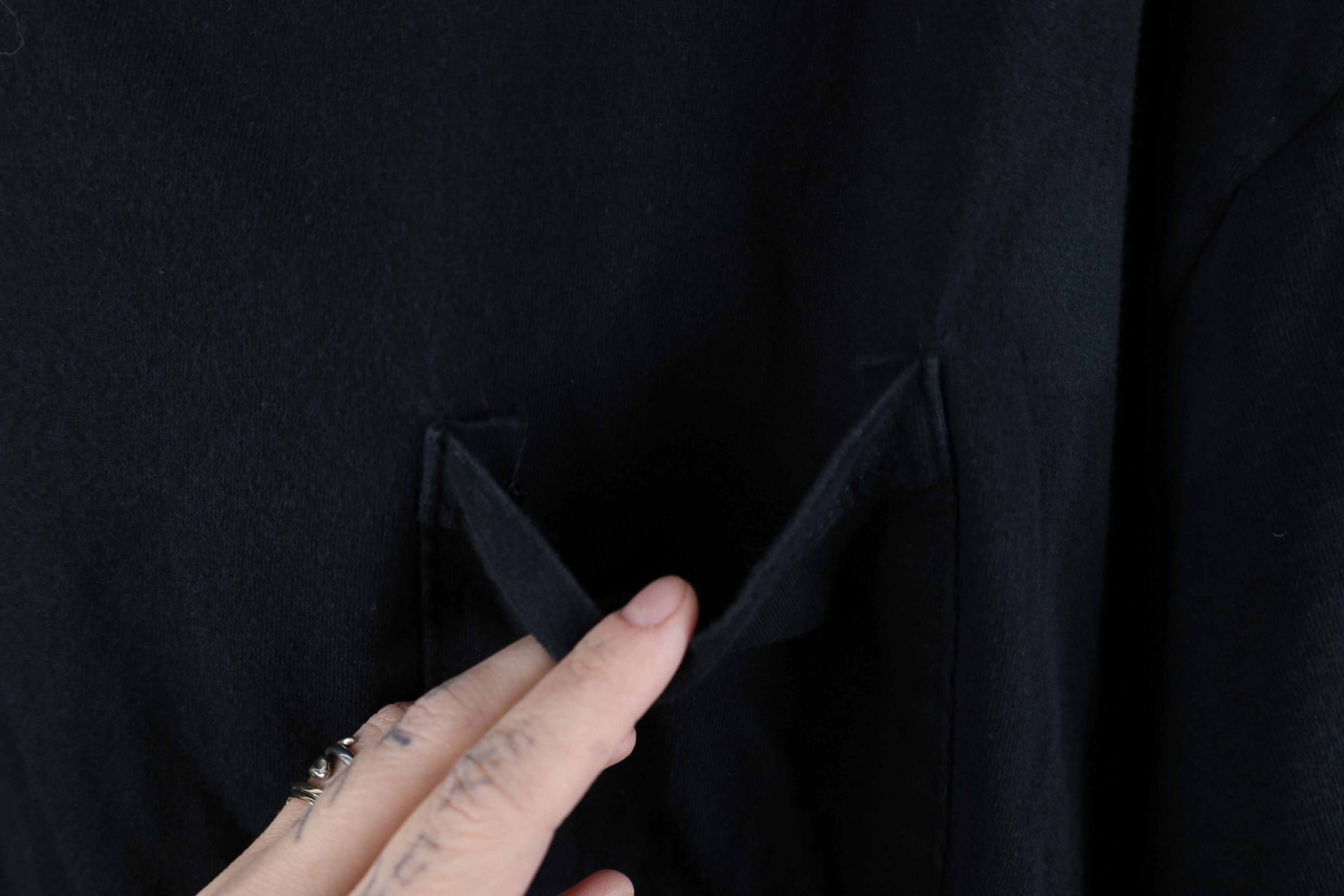 Vintage Vintage 90s Streetwear Blank Cotton Pocket T-Shirt Black Size US XXL / EU 58 / 5 - 7 Thumbnail