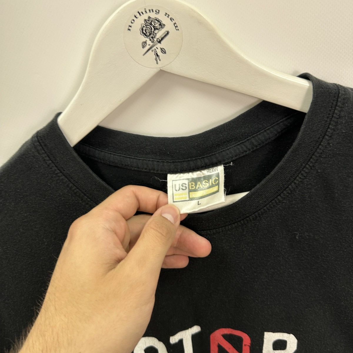 Vintage Vintage 00s Stop Ex Sex Explotacion sexual humor tee y2k Size US L / EU 52-54 / 3 - 6 Thumbnail