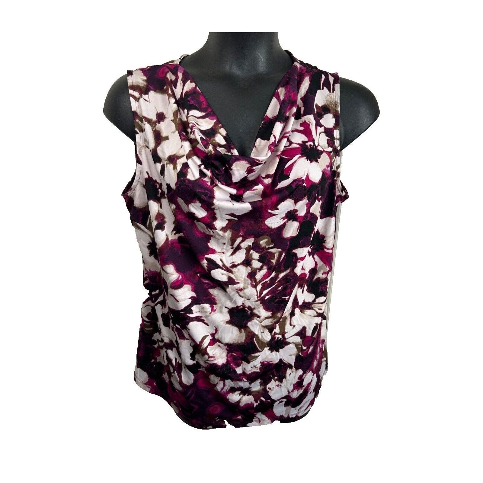 Faded Glory Faded Glory Plus Size Purple Sleeveless Floral Top Size XXL Size 3XL / US 20-22 - 1 Thumbnail
