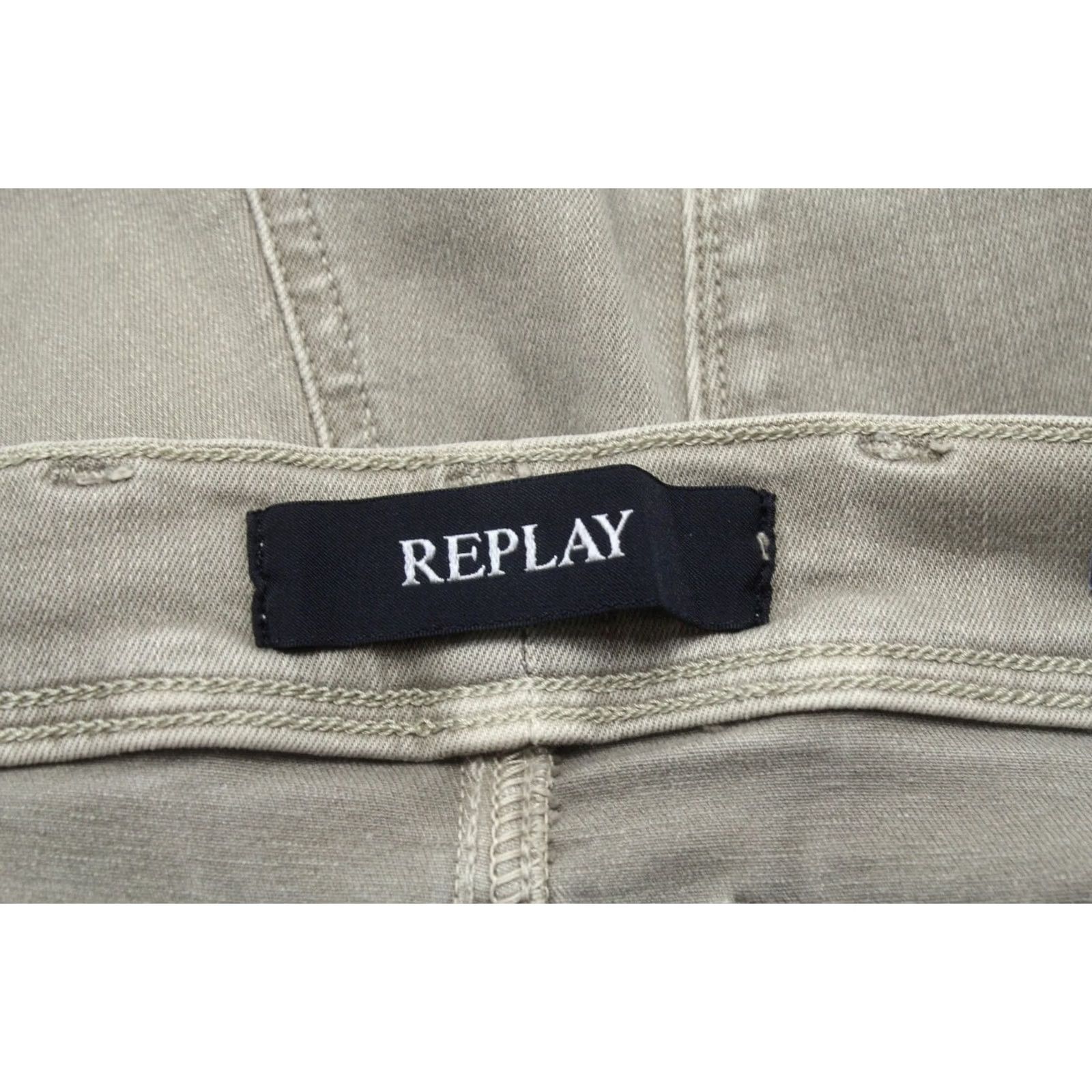 Replay Replay Anbass HyperFlex Jeans Men's W29/L32 Stretchy Zip Fly Fade Effect Beige Size US 29 - 7 Thumbnail