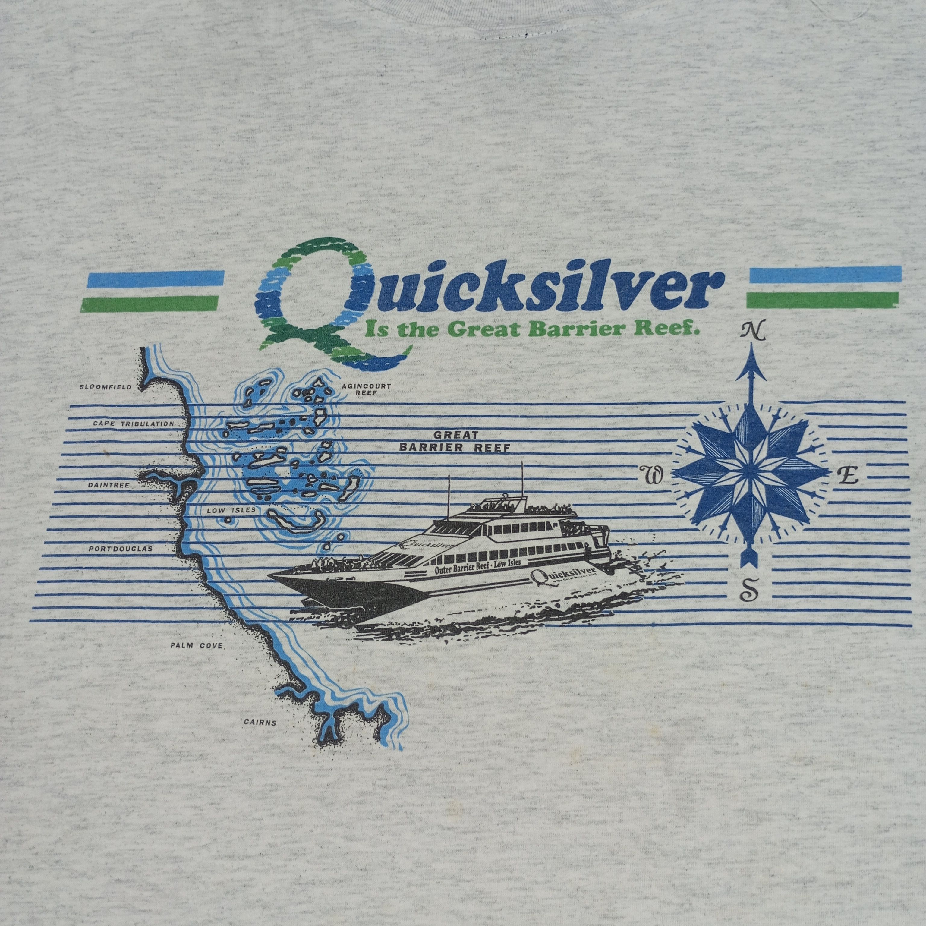 Quicksilver × Vintage Quicksilver Backprint Design Vintage Tshirt Size US XL / EU 56 / 4 - 2 Thumbnail