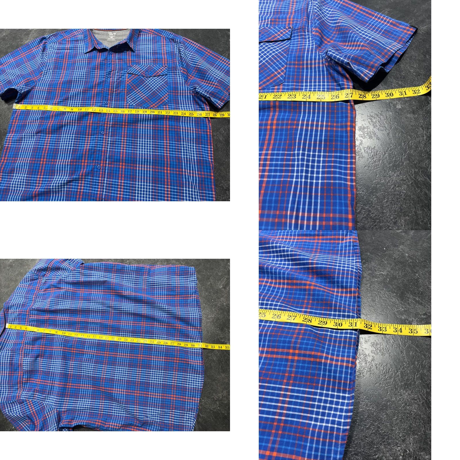 Mountain Hardwear VINTAGE Mountain Hardwear Shirt Mens 2XL Button-Up Short Sleeve Plaid Pocket Outdoor blue Button-Down Collar Size US XXL / EU 58 / 5 - 8 Thumbnail